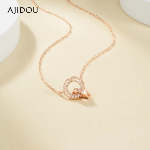 AJIDOU Ajidou necklace rose gold Roman ring retro high-end birthday gift for girlfriend rose gold necklace