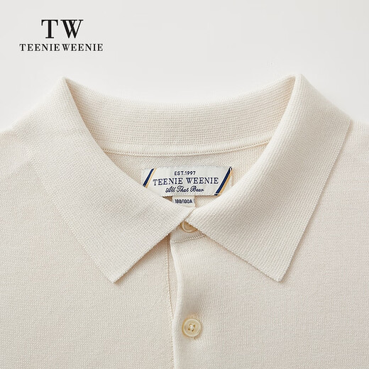 Teenie Weenie Bear Suéter para hombre 2025 Verano Nuevo Perezoso Casual Vacaciones Viajes POLO Manga corta Marfil M