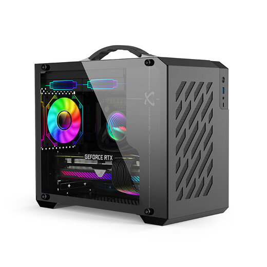 未知玩家X200手提便携式台式机MATX侧透240水冷ITX电脑TYPEC机箱 X200-黑色+棱镜4pro风扇*6个【3正3反】