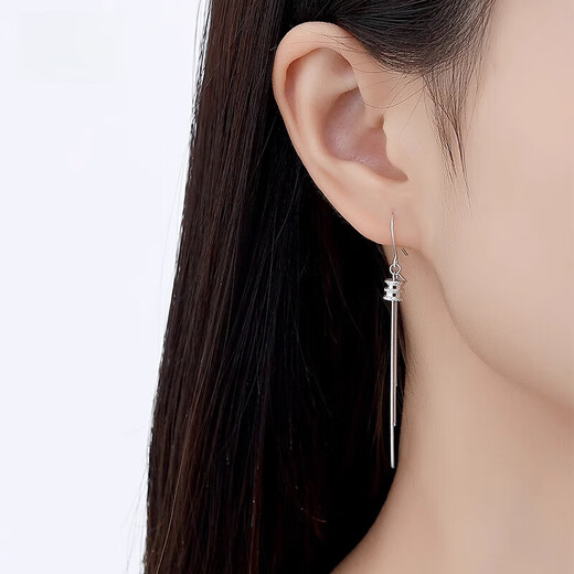 Bovia pt950 platinum tassel snake bone earrings fashionable platinum small waist ear hook versatile earrings one pair 3.8-4.0 g
