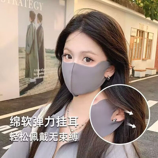 Fishing sun protection mask anti-sun mask for women with good looks 2025 new eye protection breathable full face ice silk summer thin mask black 1 piece