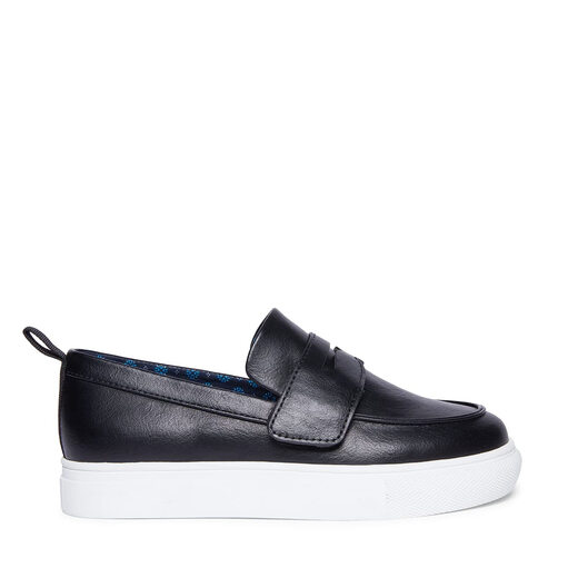 STEVE MADDEN Boys' Adaptive Cooper Loafers Black//White 2 Little Kid