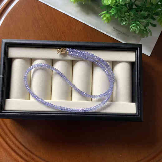 Chipping temperament, whitening natural tanzanite bracelet, two-turn bracelet, faceted disc beads, diamond cut, exquisite women's ins simple style