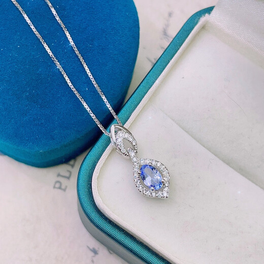 Junpo Explosive Natural Tanzanite Pendant Stone Size 4*6mm 925 Silver Gold Plated Special Simple Pendant Without Necklace