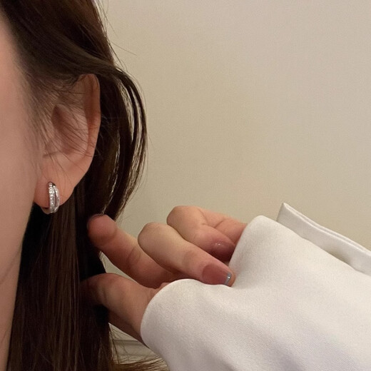 DL platinum earrings pt950 platinum earrings for women geometric double layer retro earrings simple design small geometric double layer earrings