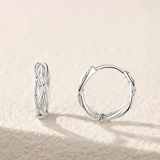 DL 1998 platinum pt950 earrings PT950 female 18k white gold earrings design sense 520 gift for girlfriend's birthday platinum vine earrings