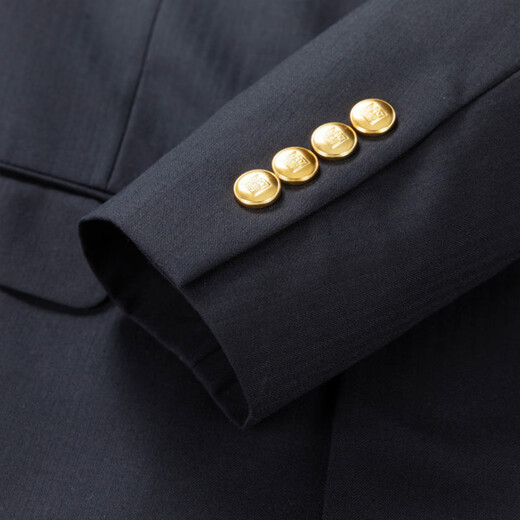 Qipai Chinese tunic woolen suit men's 2025 autumn new style middle-aged men's Chinese stand-up collar business suit dress Tibetan blue Chinese stand-up collar 175B B48 (175/96B)