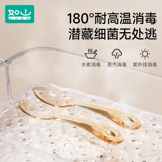 Rushan PPSU Yuanbao Spoon Special baby supplementary food for children and babies Self-eating spoon Learning and training tableware PPSU Yuanbao Spoon [small]