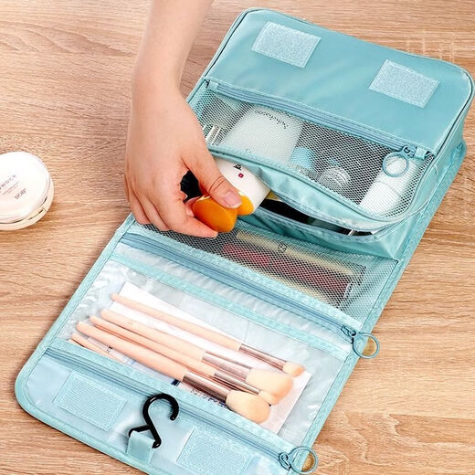 Vinoa dry and wet separation hook toiletry bag travel portable storage bag artifact travel business trip Japanese style simple can be hung beige dry and wet separation thickened wear-resistant easily store a full set of toiletries