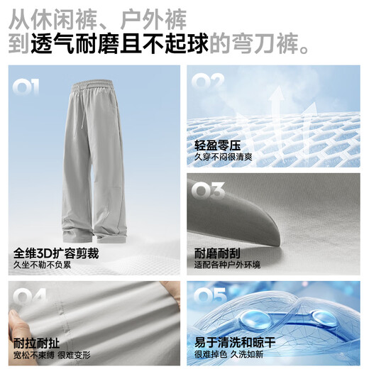 Minso Premium Scimitar Pants Men's Loose Slim Casual Pants Men's Summer Breathable Thin Mesh Trendy Men's Pants Z Light Green XL