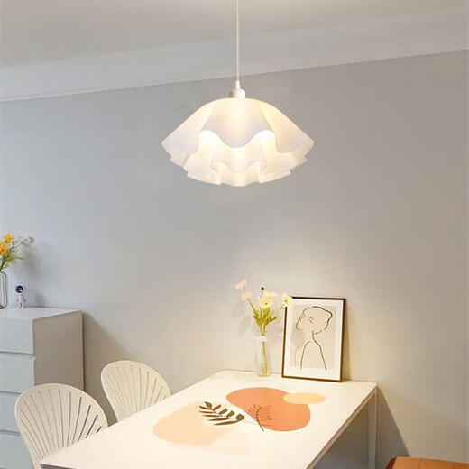 大观园（DGY）奶油风主卧室吸顶灯创意餐厅灯简约花朵书房儿童房灯广东中山灯具 9735-吊灯42cm-三色变光