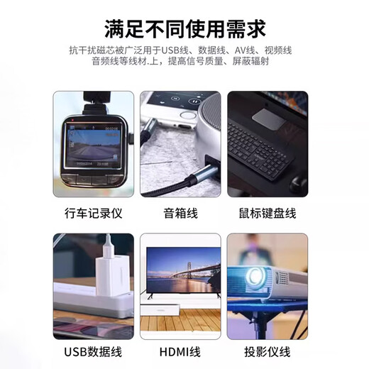 Magnetic ring anti-interference device Filter anti-interference magnetic ring Filter degaussing ring Anti-band magnetic core shield buckle type Black buckle type magnetic ring 70A inner diameter 7mm