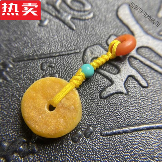 Tianxi Hong Kong y Macao luz de lujo de alta calidad cera de abejas piedra cruda hebilla de seguridad tibetana colgante lateral accesorios colgante piedra turquesa roja del sur capital mineral crudo 1047 turquesa colgante lateral pequeño