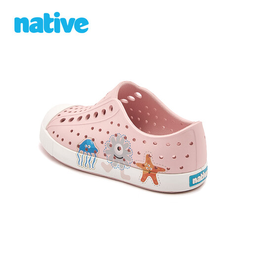 Native children's clogs jefferson such as whales to the sea series boys and girls sandals beach shoes river shoes slippers lotus pink | underwater world | white 29 (children's shoes 190mm)