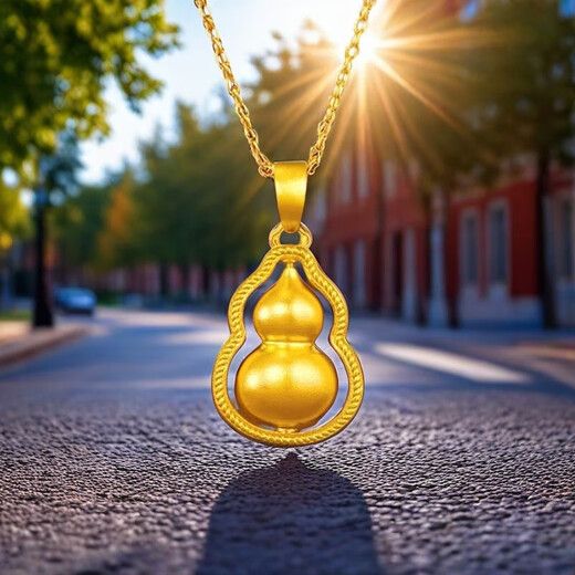 OAH9999 gold gourd pendant for men and women 2025 new pure gold Fulu necklace pendant for girlfriend plated Lao Fengxiang same style gourd pendant Lao Fengxiang same style 1.59g