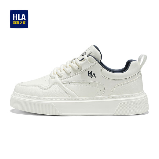 Heilan House (HLA) sneakers men's shoes 2025 autumn and winter new style plus velvet thick sole heightening casual white shoes classic casual shoes for men white blue 41
