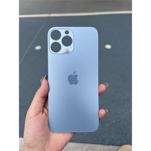 Suitable for Apple 13pm/13pro mobile phone back cover glass 13promax rear screen case large hole back cover glass blue original quality Apple 13promax