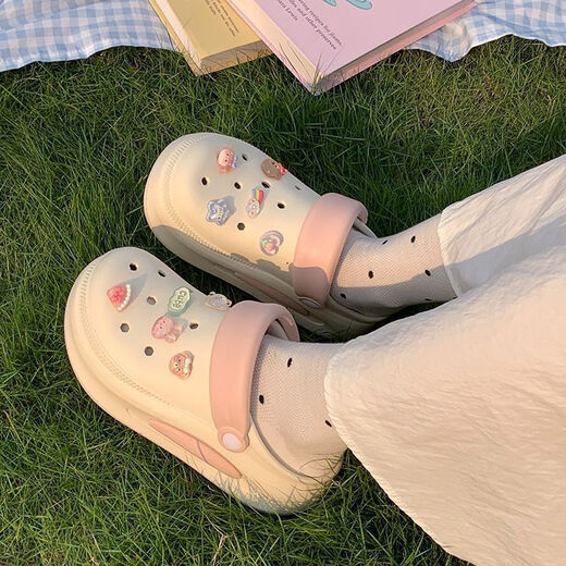 HUALIN FASHION洞洞鞋女夏软底防滑透气拖鞋情侣款ins踩屎感2025 653【粉色】小海星【厚底】 36-37 【偏小一码】