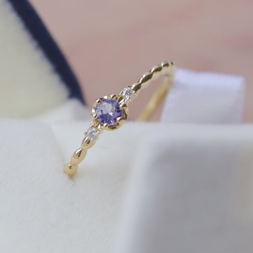 Shaoyu 9K real gold natural tanzanite fine stack light luxury ring birthday gift Camus jewelry other sizes customized