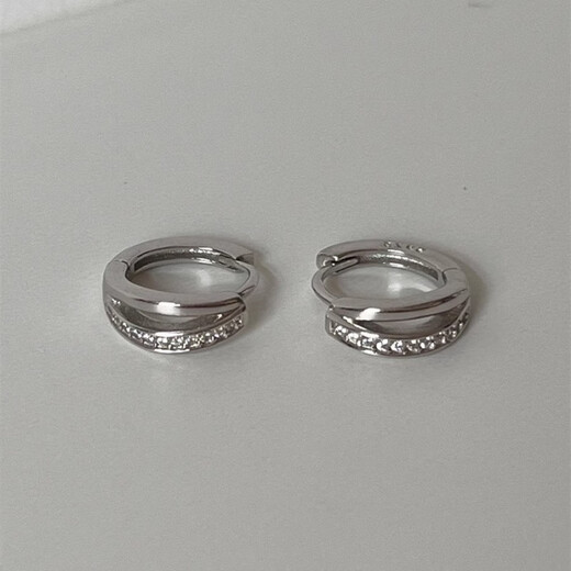 DL platinum earrings pt950 platinum earrings for women geometric double layer retro earrings simple design small geometric double layer earrings