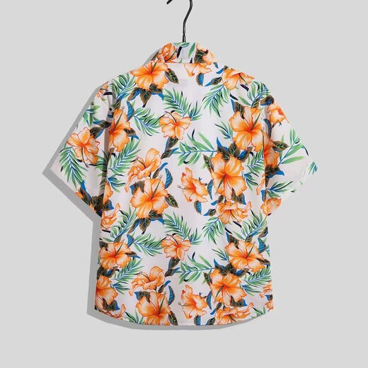 Fashionable floral shirt suit summer beach shirt men's short-sleeved shorts suit seaside vacation printed shirt North Garden T3338 color 3XL
