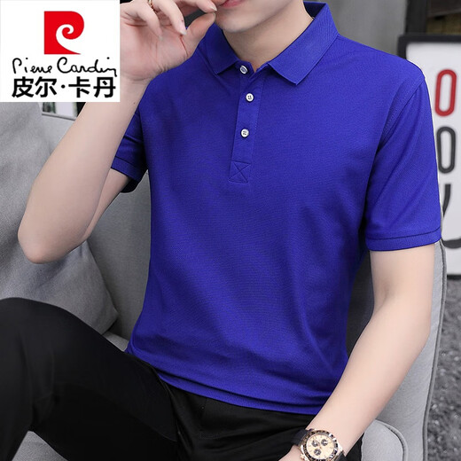 皮尔卡丹（pierre cardin）休闲polo衫男士短袖t恤2025新款潮流体恤衫夏季薄款上衣服针织 9906浅蓝 M 【90-110斤】