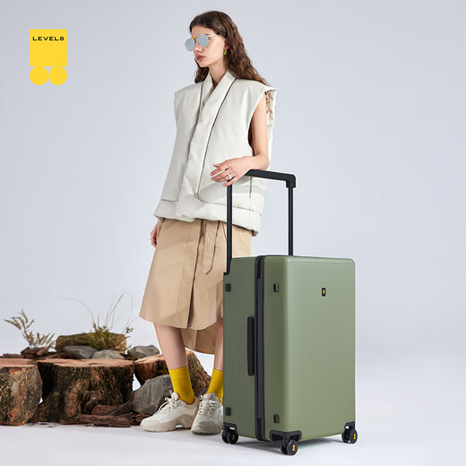 地平线8号（LEVEL8）行李箱 男女密码大容量万向轮26英寸宽拉杆大旅行家PC拉杆箱 绿色