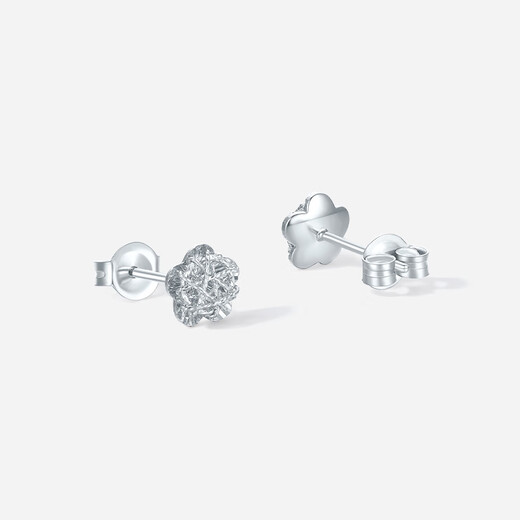 Saturday Fortune PT950 platinum earrings for women, sparkling rose platinum earrings B0915214, one pair, about 1.6g gift