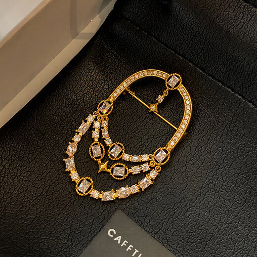 Jingkodi second-hand suit coat sweater brooch feminine high-end exquisite fashion design light luxury niche corsage gold