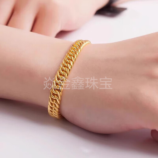 Yan Jinxin gold horse whip bracelet 999 pure gold package silver boss bracelet gold package silver Cuban bracelet domineering style for dad 15MM horse whip bracelet + gold 4 grams + weight about 80 grams