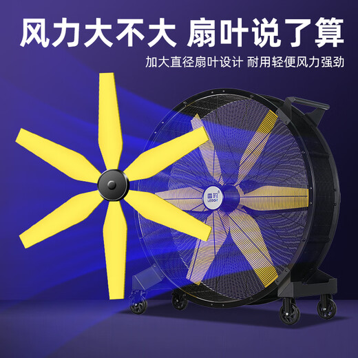 LEBON Industrial Fan Powerful Oversized Floor-standing Fan Permanent Magnet Brushless Industrial Large Fan Arena Workshop Warehouse Large Fan Hand-Push Removable Large Fan Large Electric Fan 1080 Large Fan | DC Variable Frequency Motor - 250 Flat/Stepless Speed ​​Adjustment