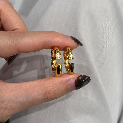 Sea Rover gold dot diamond shiny loach back ring women's 999 pure gold glossy ring ring birthday gift for girlfriend Gold loach back ring size 12-13 gold weight about 8 grams