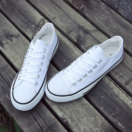 
European Pastoral couple canvas shoes for men 2025 summer new low top casual sports shoes for men trendy and versatile (PJ) 6621 white 42