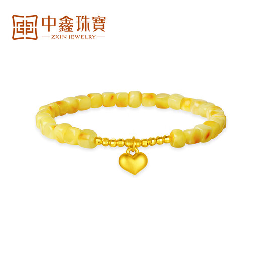 Zhongxin Jewelry's Honey Glowing Gold Bracelet Beeswax Beads Love Gold Pendant Women's Gift for Girlfriend