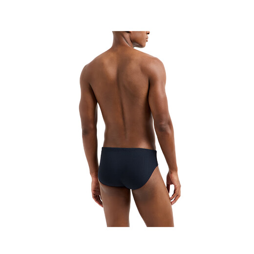 阿玛尼EA男装三角内裤老鹰徽标贴片弹力珠地布松紧腰系带沙滩泳裤25新款 海军蓝 S