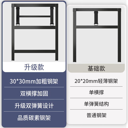 Humanities Chengjia Foldable Computer Desk Desktop Home Desk Bedroom Small Table Simple Study Writing Desk Rectangular Black Walnut Color 120*60*75cm (Double Rod)