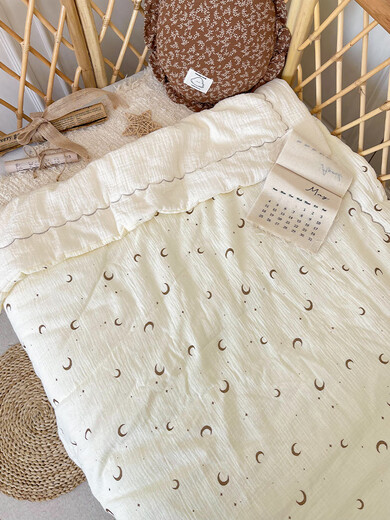 Wen Yijia newborn baby blanket quilt universal gauze cotton type A baby special spring and summer air-conditioned quilt thin Xingyu Xinyue feather silk cotton core air-conditioned quilt four seasons 18-23 120x100cm