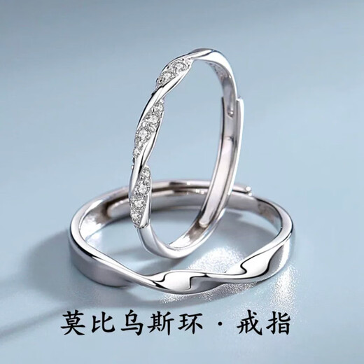 Platinum Couple Ring Proposal Ring Möbius Ring Light Luxury Niche Wedding Anniversary Gift for Wife and Girlfriend Adjustable Ring for a Lifelong Love