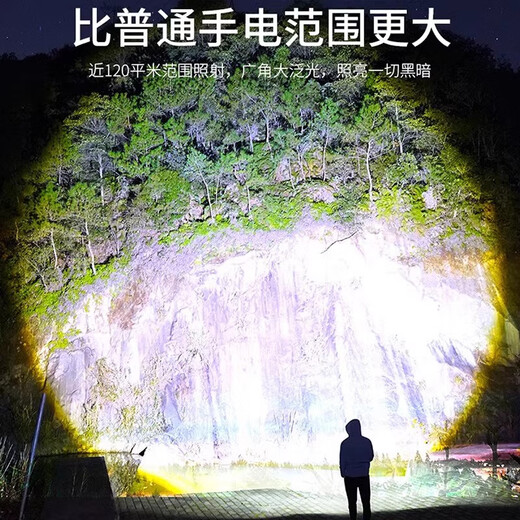 惠小米手电筒强光充电式长续航户外超亮小型便携家用耐用大容量灯多功能 【9900K低亮】1代入门款灬待3天