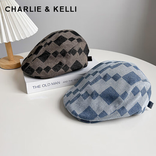 CHARLIE&KELLI Spring and Summer Sunscreen Beret Women's 2026 New Size Square Forward Cap Birthday Gift for Wife and Girlfriend Denim Blue Valentine's Day Gift for Girlfriend One Size
