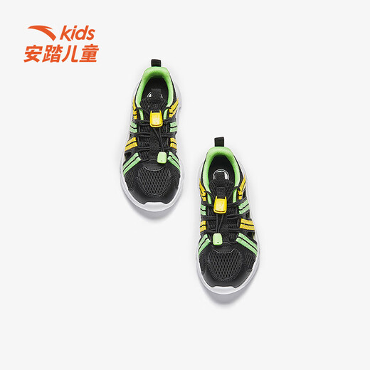 Anta children's boys' sandals beach shoes summer new outdoor Baotou breathable water and land river shoes beach shoes black/Anta white-3 30 size