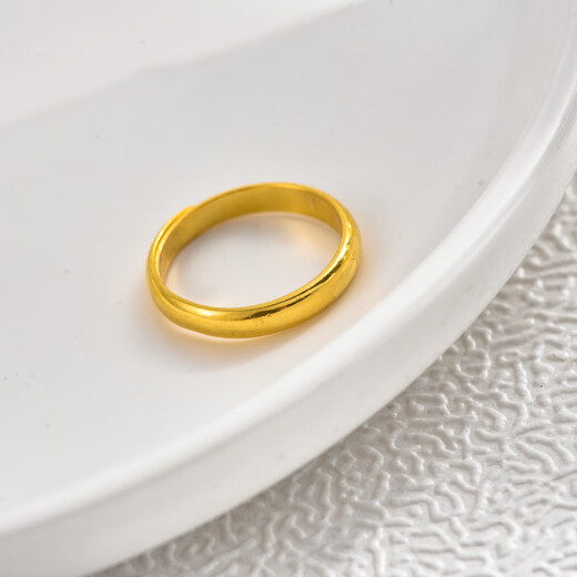 Iosn gold ring plain ring for women new pure gold 999 pure gold glossy men's ring solid couple ring for girlfriend glossy plain ring 1.91g