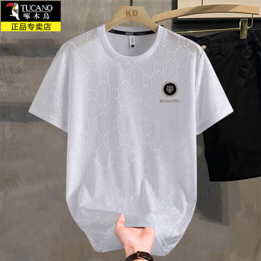 Camiseta de color de color pájaro carpintero de lujo de seda de seda de color corta de colas cortas Camisa de color sólido para hombres Europeos Europeos Nuevos estilo informal