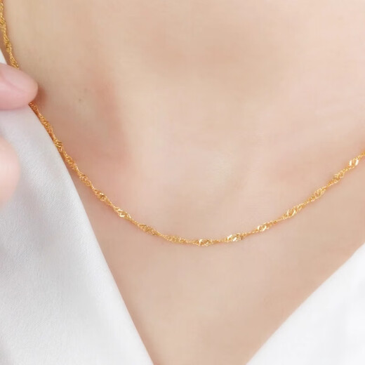Caibai Jewelry Gold Necklace Pure Gold Water Ripple Women's Necklace Price Approximately 2.30g Approximately 40cm