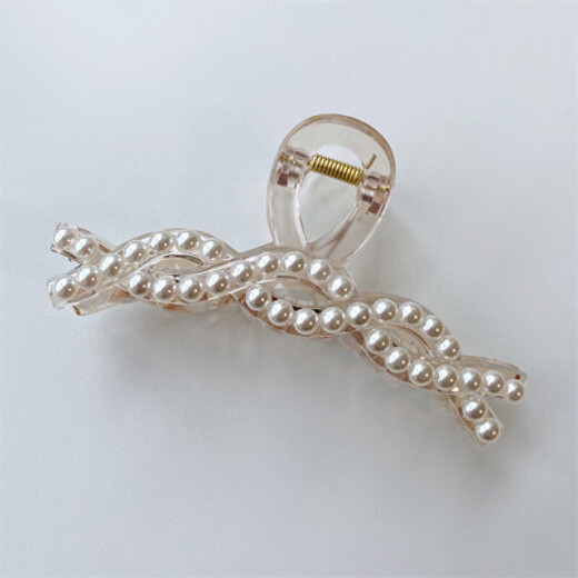 French style lazy style pearl hairpin large hair clip temperament shower hairpin Korean internet celebrity female hairpin hairpin 1# five pearl hairpin (10cm)