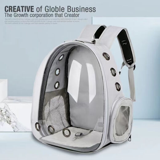 新款一体宠物全景太空舱猫咪外出便携透明宠物包猫猫外出箱背包 粉色+透明款 升级款全景款（18斤内）