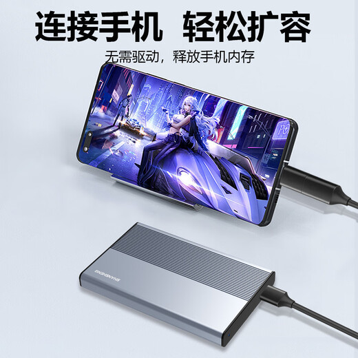 闪昇640GB移动硬盘Type-C金属高速硬盘2.5英寸P2外接电脑外置硬盘存储数据照片手机电脑两用270MB/S