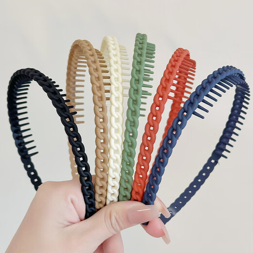 Face wash toothed headband summer women's high-end pressure hair headband broken hair hairpin headdress black