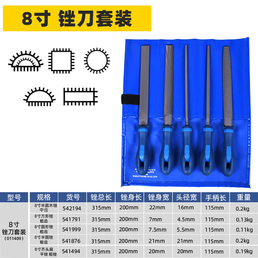 PFERD horse ring file grinding tool rub combination round triangle file assorted file set 8 inch fine tooth set 430