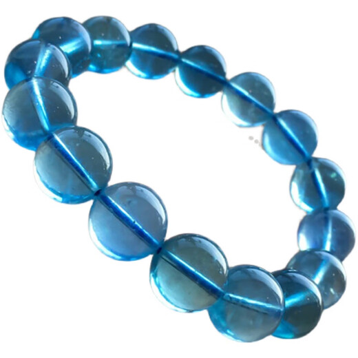 Rushuang natural ice species aquamarine single bead blue gemstone bracelet loose bead blue bracelet for women multi-treasure round bead accessories pendant for men 7A collection grade 6MM with holes